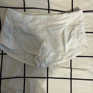 White lululemon speed up shorts